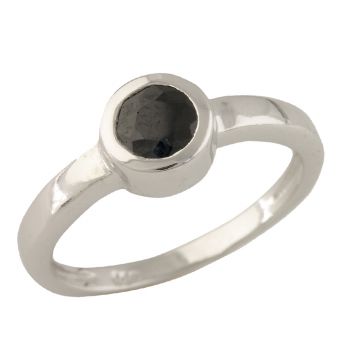 Серебряное кольцо с натуральным сапфиром, вес изделия 2,05 гр (1319345) 17 размер