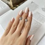 Срібні сережки з фіанітами (2139010)