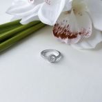 Серебряное кольцо с фианитами, вес изделия 2,22 гр (2152446) 17.5 размер