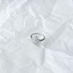 Серебряное кольцо с фианитами, вес изделия 2,65 гр (2151142) 18 размер