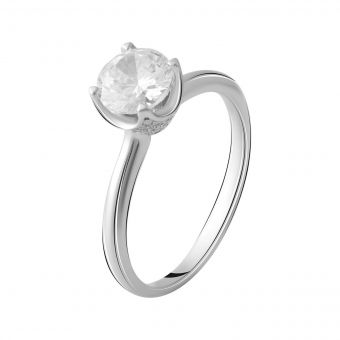 Серебряное кольцо с фианитами, вес изделия 2,82 гр (2055747) 18 размер