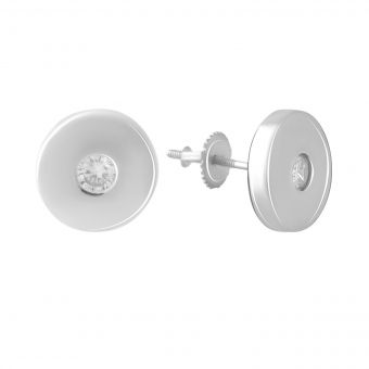 Срібні сережки Тіва з фіанітами (2081401)