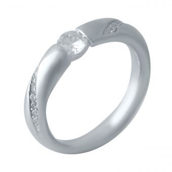Серебряное кольцо с фианитами, вес изделия 5,23 гр (2022398) 17 размер
