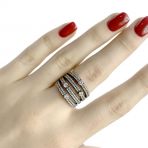 Серебряное кольцо с фианитами, вес изделия 8,08 гр (1915042) 18 размер