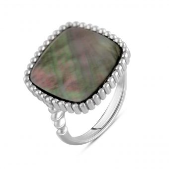 Серебряное кольцо с натуральным перламутром, вес изделия 4,64 гр (2106791) 18 размер