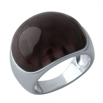 Серебряное кольцо с кошачьим глазом, вес изделия 10,99 гр (1973738) 17.5 размер