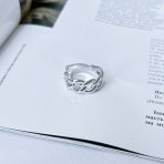 Серебряное кольцо с без камней, вес изделия 6,08 гр (2143383) 17.5 размер
