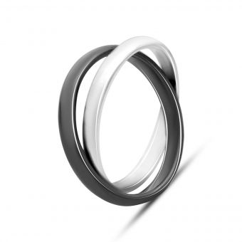 Серебряное кольцо с керамикой, вес изделия 3,56 гр (2149361) 18 размер