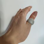 Серебряное кольцо с фианитами, вес изделия 9,82 гр (2128533) 18 размер