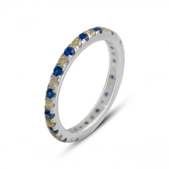 Серебряное кольцо с фианитами, вес изделия 1,77 гр (2137610) 19 размер