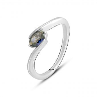 Серебряное кольцо с мистик топазом 0.642ct, вес изделия 2,53 гр (2141211) 17.5 размер