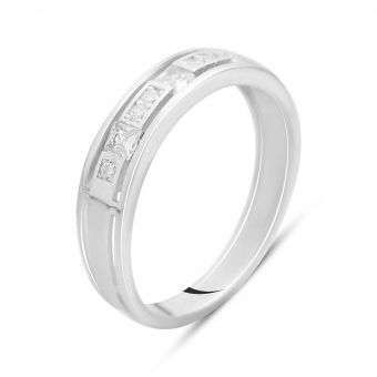Серебряное кольцо с фианитами, вес изделия 2,56 гр (2144748) 18 размер