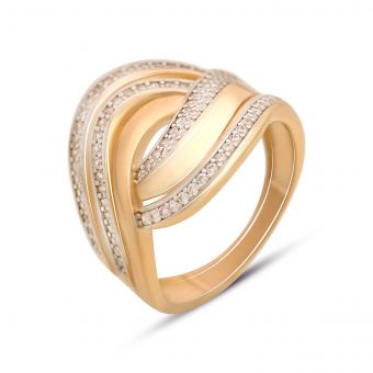 Золотое кольцо с фианитами 0.89ct (14814204) 18 размер