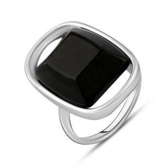 Серебряное кольцо с натуральным ониксом 11.75ct, вес изделия 7,15 гр (2125938) 18.5 размер