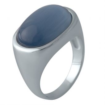 Серебряное кольцо с кошачьим глазом, вес изделия 7,81 гр (2002512) 18 размер