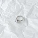 Серебряное кольцо с фианитами, вес изделия 3,74 гр (2152132) 17.5 размер