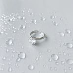 Серебряное кольцо с фианитами, вес изделия 3,74 гр (2152132) 17.5 размер