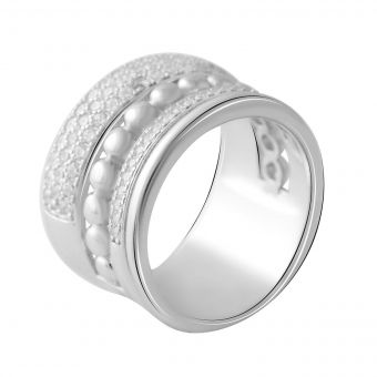Серебряное кольцо с фианитами, вес изделия 8,01 гр (2056683) 16.5 размер