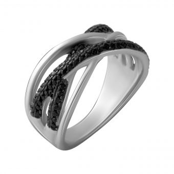 Серебряное кольцо с фианитами, вес изделия 6,48 гр (2067306) 16.5 размер