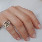 Серебряное кольцо с натуральным цитрином nano 3.577ct, топазом белым, вес изделия 4,41 гр (2122913) 19 размер