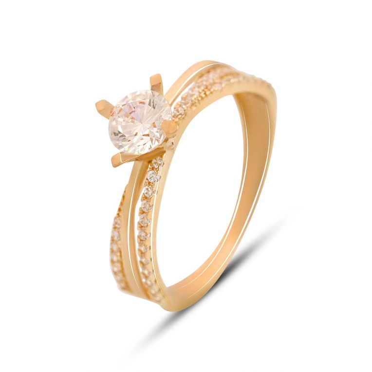 Золотое кольцо с фианитами 0.33ct (14733601) 18 размер