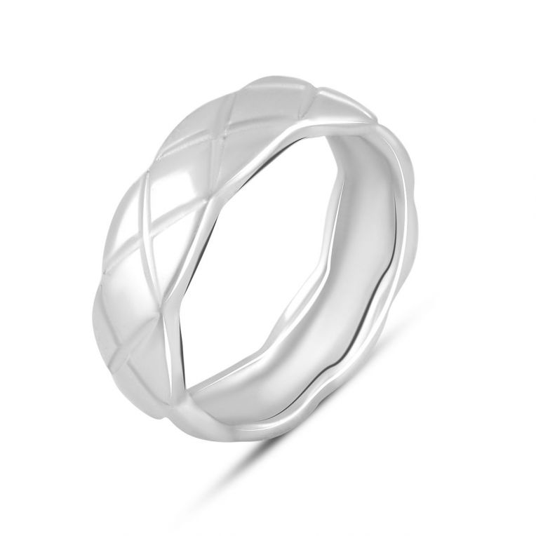 Серебряное кольцо с без камней, вес изделия 3,63 гр (2085454) 17 размер