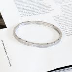 Срібний браслет з фіанітами, вага виробу 12,36 г (2153900), розмір 18.