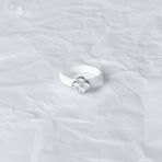 Серебряное кольцо с керамикой, вес изделия 3,21 гр (2154464) 18 размер