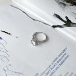 Серебряное кольцо с фианитами, вес изделия 3,88 гр (2152736) 18 размер