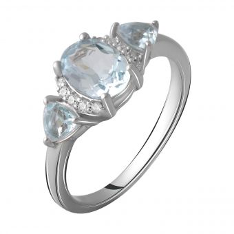 Серебряное кольцо с натуральным топазом 2.192ct, вес изделия 2,98 гр (2058991) 18 размер