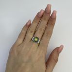 Серебряное кольцо с мистик топазом 3ct, вес изделия 3,91 гр (2121954) 17.5 размер