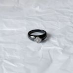 Серебряное кольцо с керамикой, вес изделия 4,45 гр (2153252) 18 размер