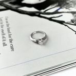 Серебряное кольцо с фианитами, вес изделия 2,82 гр (2138259) 15.5 размер