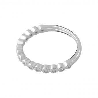 Серебряное кольцо с фианитами, вес изделия 1,71 гр (2082149) 18 размер