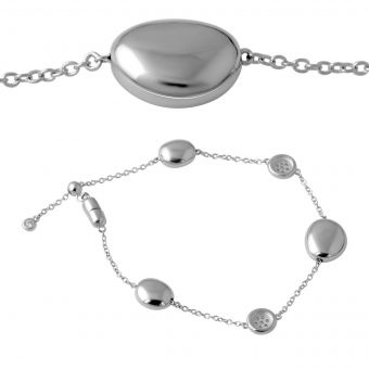 Срібний браслет з фіанітами, вага виробу 5,41 г (2053699) розмір 1720