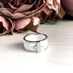 Серебряное кольцо с керамикой, вес изделия 8,13 гр (1150382) 17 размер