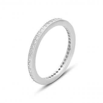 Серебряное кольцо с фианитами, вес изделия 1,76 гр (2149705) 18.5 размер