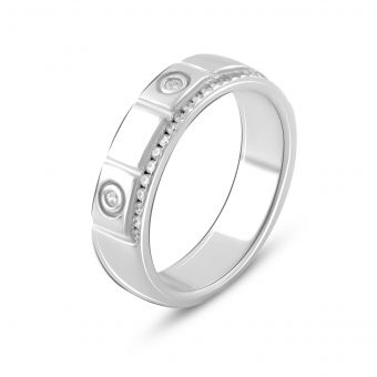 Серебряное кольцо с фианитами, вес изделия 4,73 гр (2085485) 17 размер