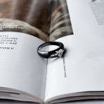 Серебряное кольцо с керамикой, вес изделия 3,98 гр (60001941) 18 размер