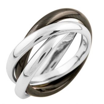 Серебряное кольцо с керамикой, вес изделия 5,98 гр (1541753) 18 размер