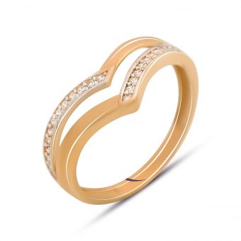 Золотое кольцо с фианитами 0.3ct (14673504) 17.5 размер