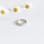 Серебряное кольцо с фианитами, вес изделия 3,06 гр (2144502) 18 размер