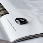 Серебряное кольцо с керамикой, вес изделия 4,25 гр (2154389) 18 размер