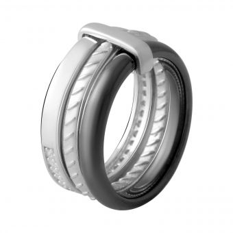 Серебряное кольцо с керамикой, вес изделия 7,58 гр (2070023) 17.5 размер