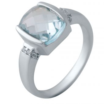 Серебряное кольцо с натуральным топазом 3.347ct, вес изделия 4 гр (2042624) 18.5 размер