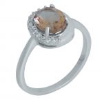Серебряное кольцо с Султанит султанитом, вес изделия 3,29 гр (2007876) 18 размер