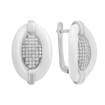 Срібні сережки з керамікою (2134114)