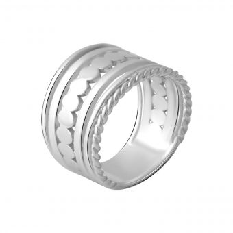 Серебряное кольцо с без камней, вес изделия 7,43 гр (2066538) 17 размер