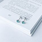 Серебряные серьги Tiva с аквамарином nano 0.911ct (2141037)