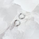 Срібні сережки без каменів (60001442)
